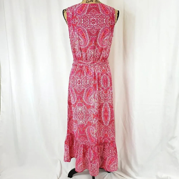 JANE AND DELANCEY Womens Regular Chiffon Paisley Women's Dress Pink Size Small - Picture 3 of 16